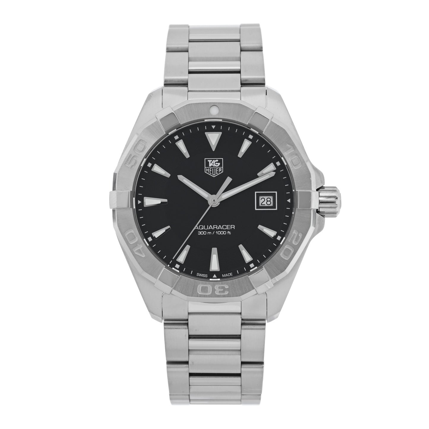 Stainless Steel 41mm Aquaracer 300M Quartz Watch Black WAY1110