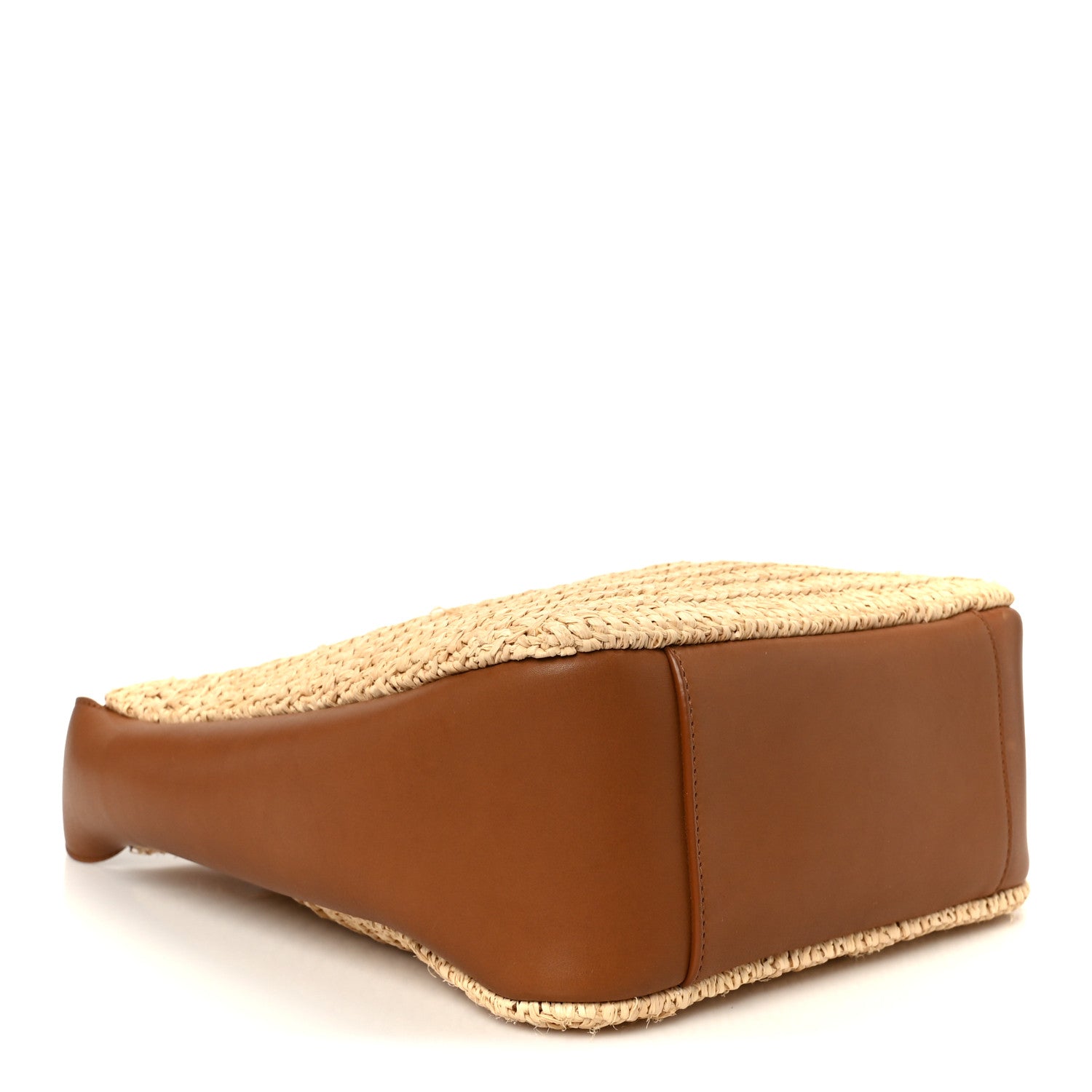 Saint Laurent Raffia Calfskin Le 5 A 7 Small Hobo Natural Brick 5 of 14