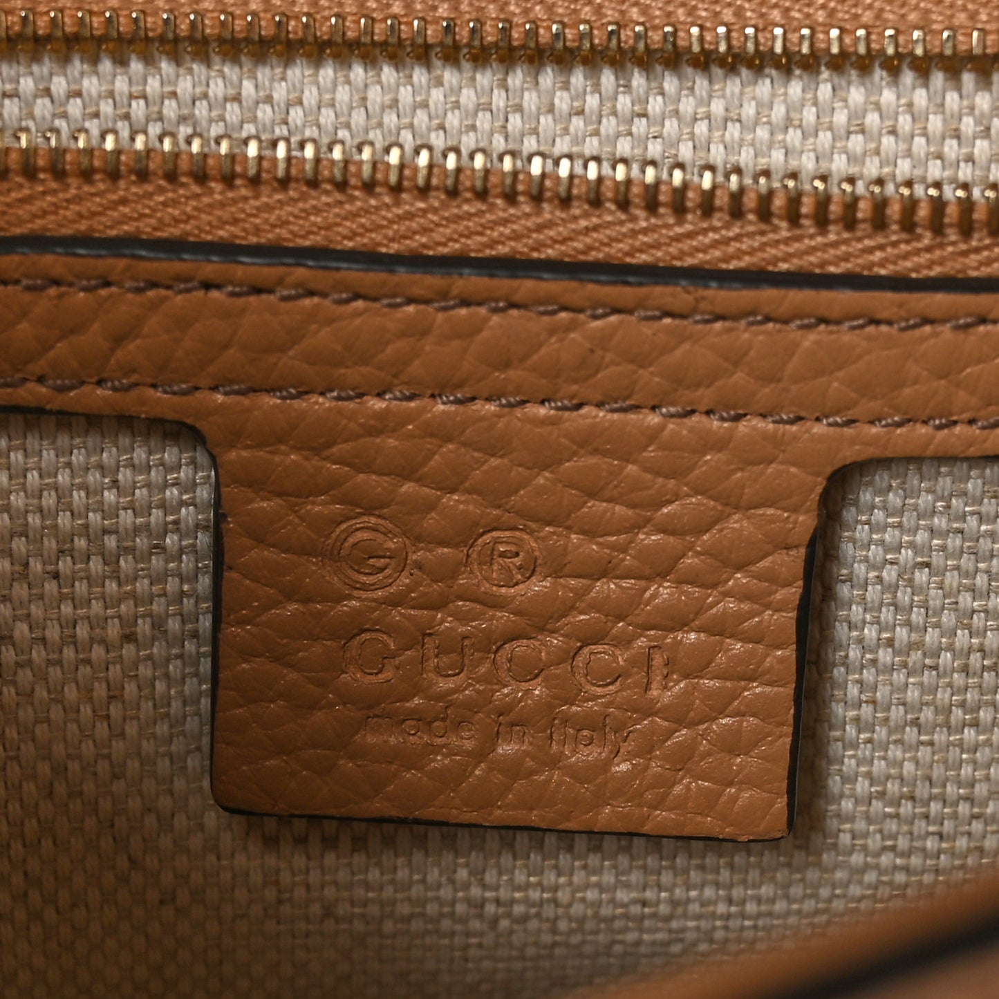 Pebbled Calfskin Medium Soho Flap Crossbody Camelia