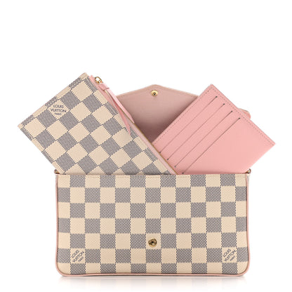 Louis Vuitton Damier Azur Calfskin Pochette Felicie Eau de Rose 3 of 10