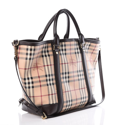 Burberry Haymarket Check Jameson Tote Chocolate 4 of 11