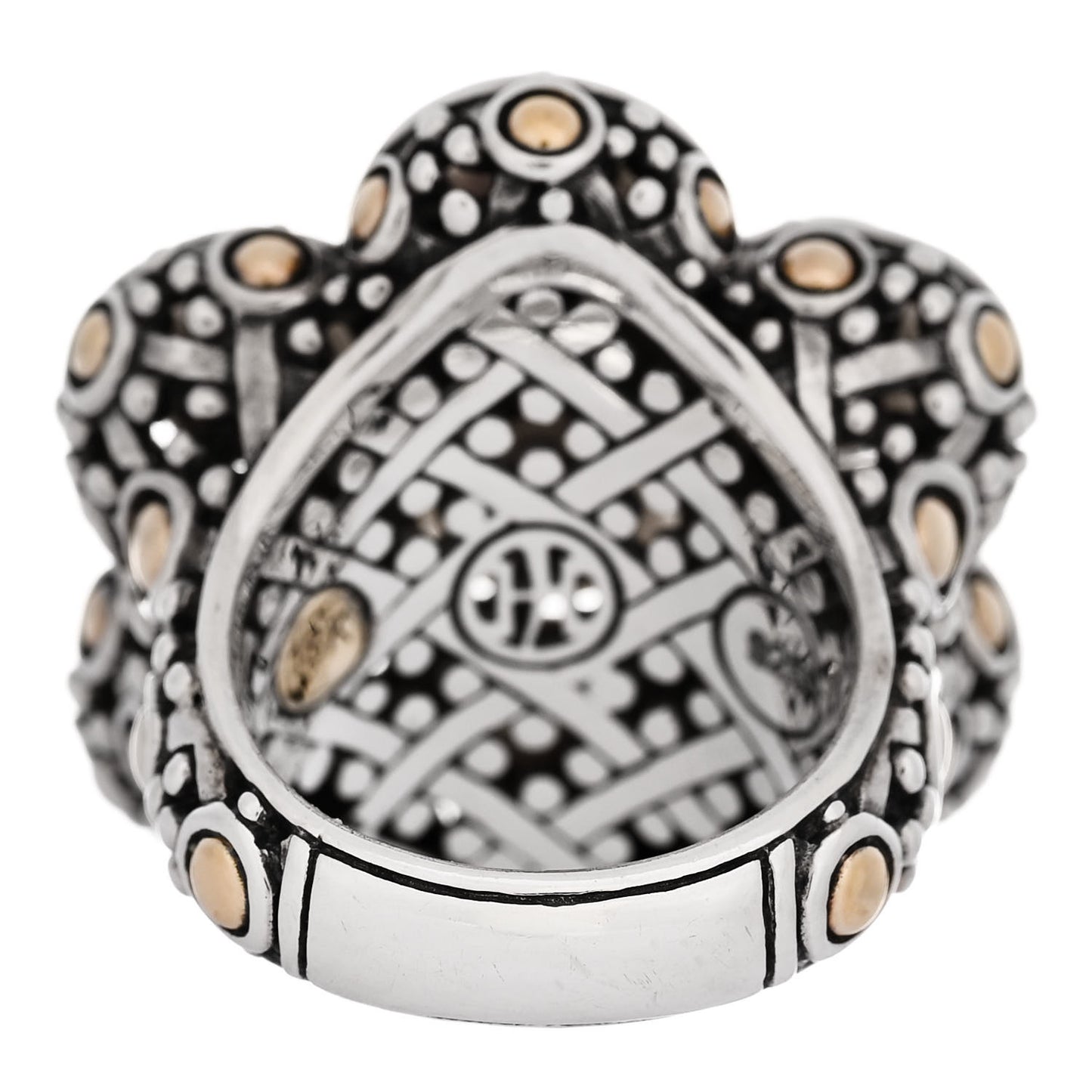 Sterling Silver 18K Yellow Gold Pearl Jaisalmer Dot Ring 54 7