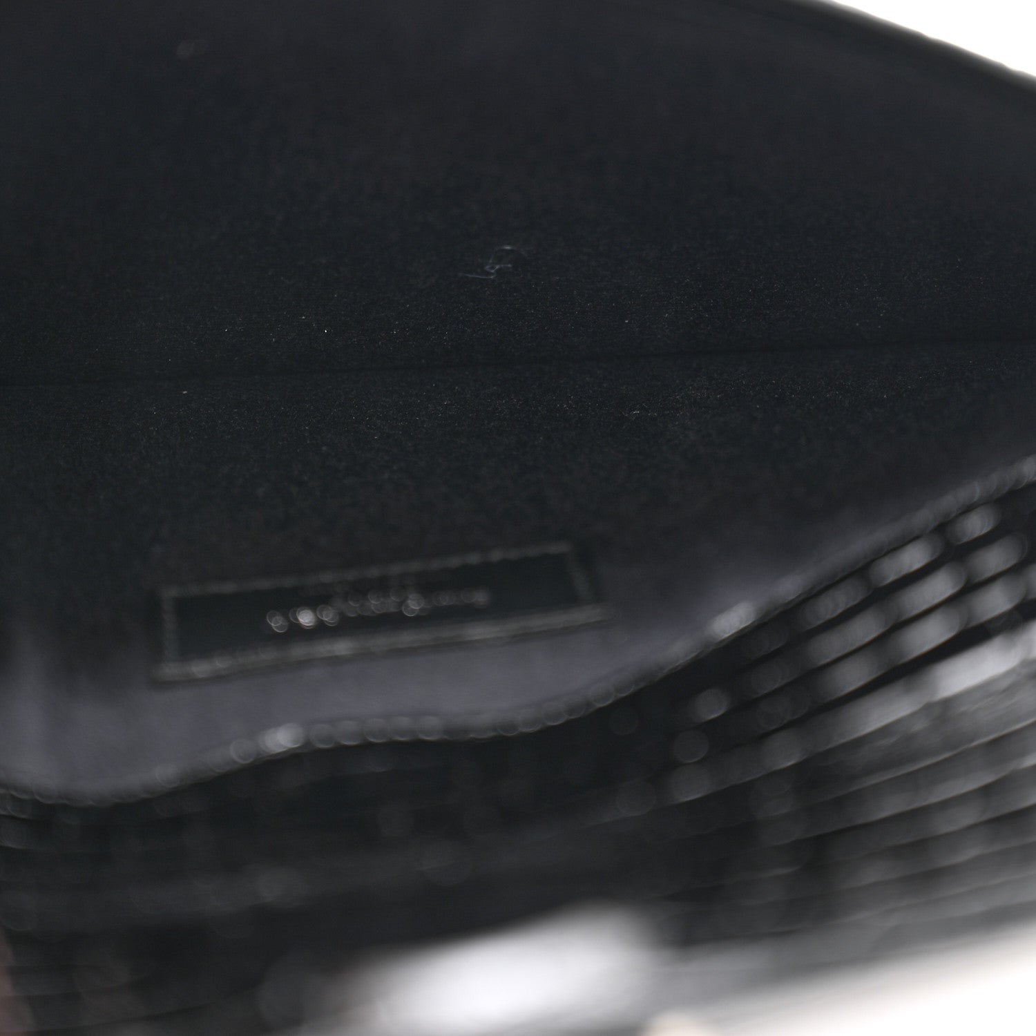 Saint Laurent Calfskin Crocodile Embossed Uptown Monogram Clutch Black 5 of 7