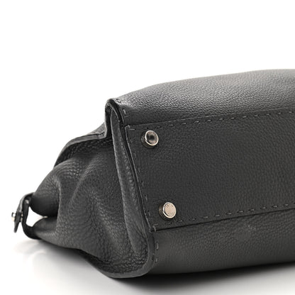 Fendi Cuoio Romano Selleria Bi-Color Medium Peekaboo Iconic Satchel Asfalto Latte 9 of 12