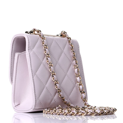 Chanel Lambskin Quilted Mini Trendy CC Clutch With Chain Lilas Lilac 3 of 11