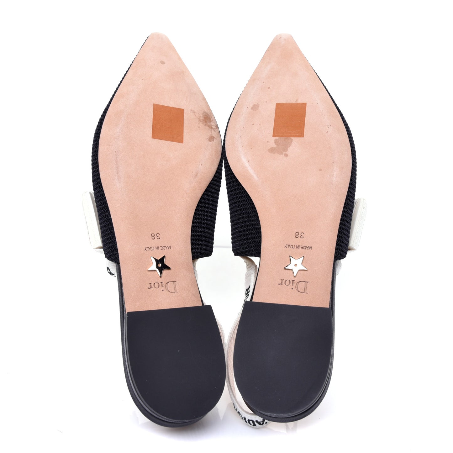 Technical Canvas Ribbon J'Adior Slingback Ballet Flats 38 Black