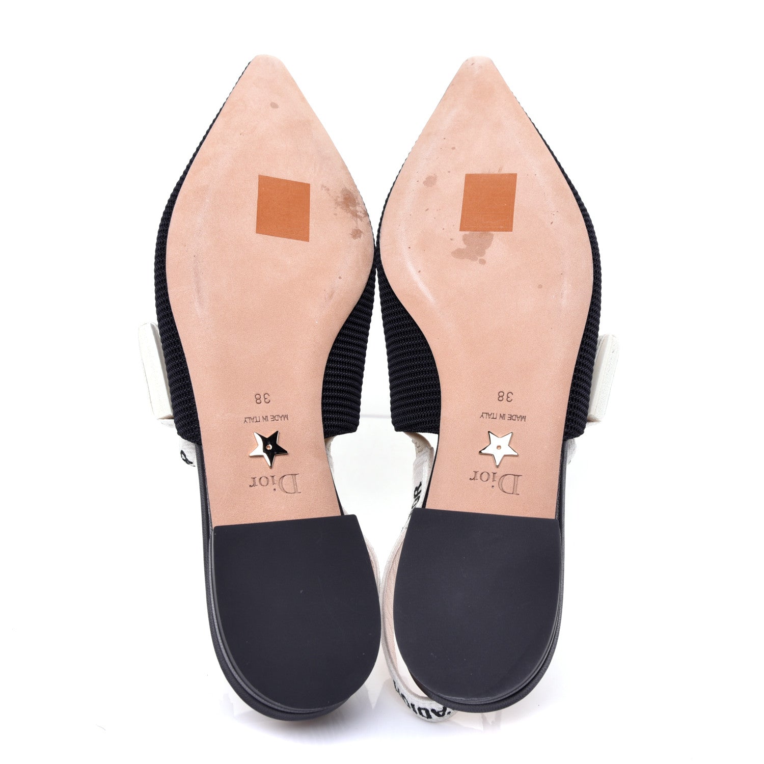 Christian Dior Technical Canvas Ribbon J'Adior Slingback Ballet Flats 38 Black 6 of 11
