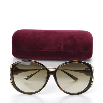 Gucci Acetate Round Frame Injected GG0226S Sunglasses Tortoise 8 of 8
