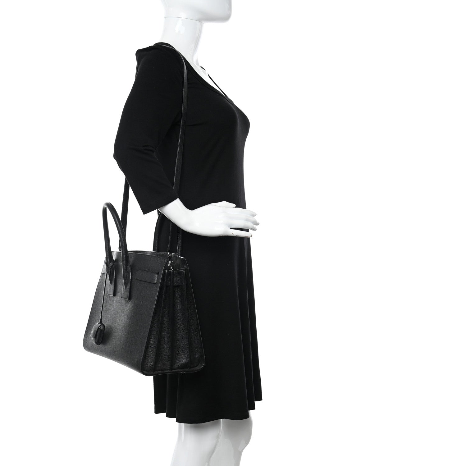 Saint Laurent Grained Calfskin Small Sac De Jour Black 2 of 12