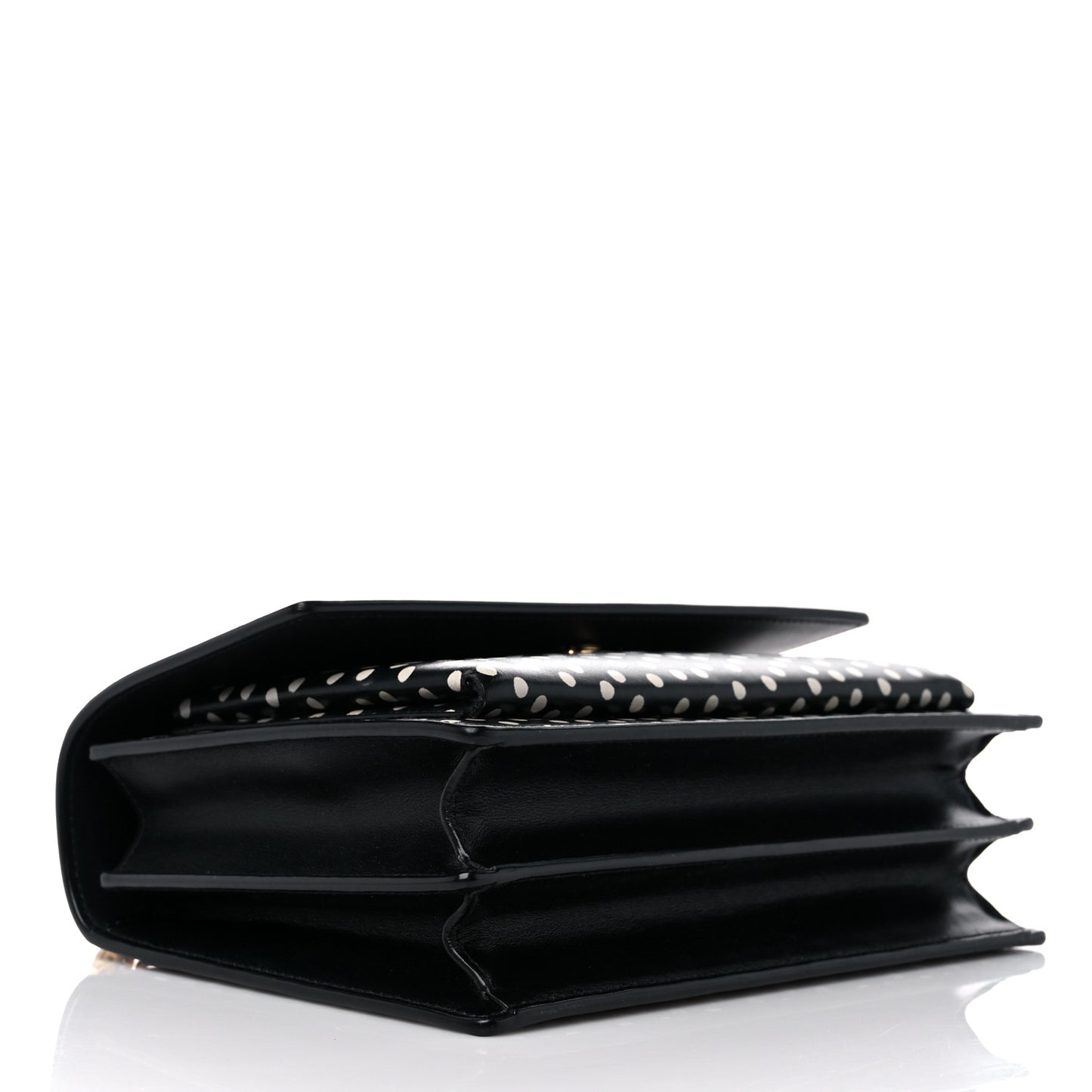 Calfskin Polka Dot Medium Monogram Sunset Black White