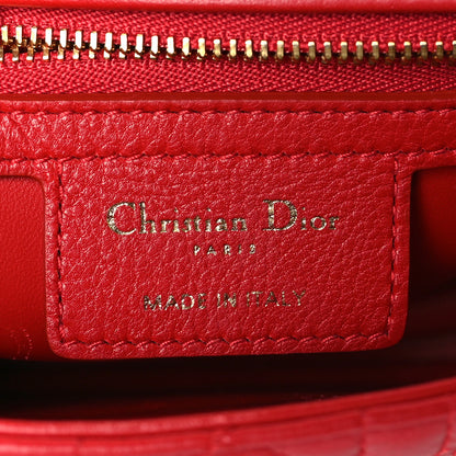 Christian Dior Calfskin Cannage Dioramour Small Caro Bag Bright Red 6 of 10