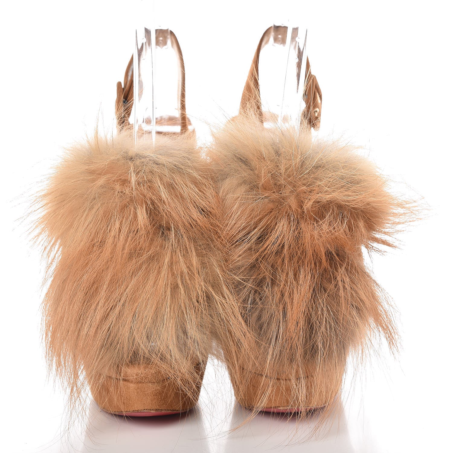 Christian Louboutin Suede Fox Fur Splash 150 Pumps 41.5 Camel 2 of 13