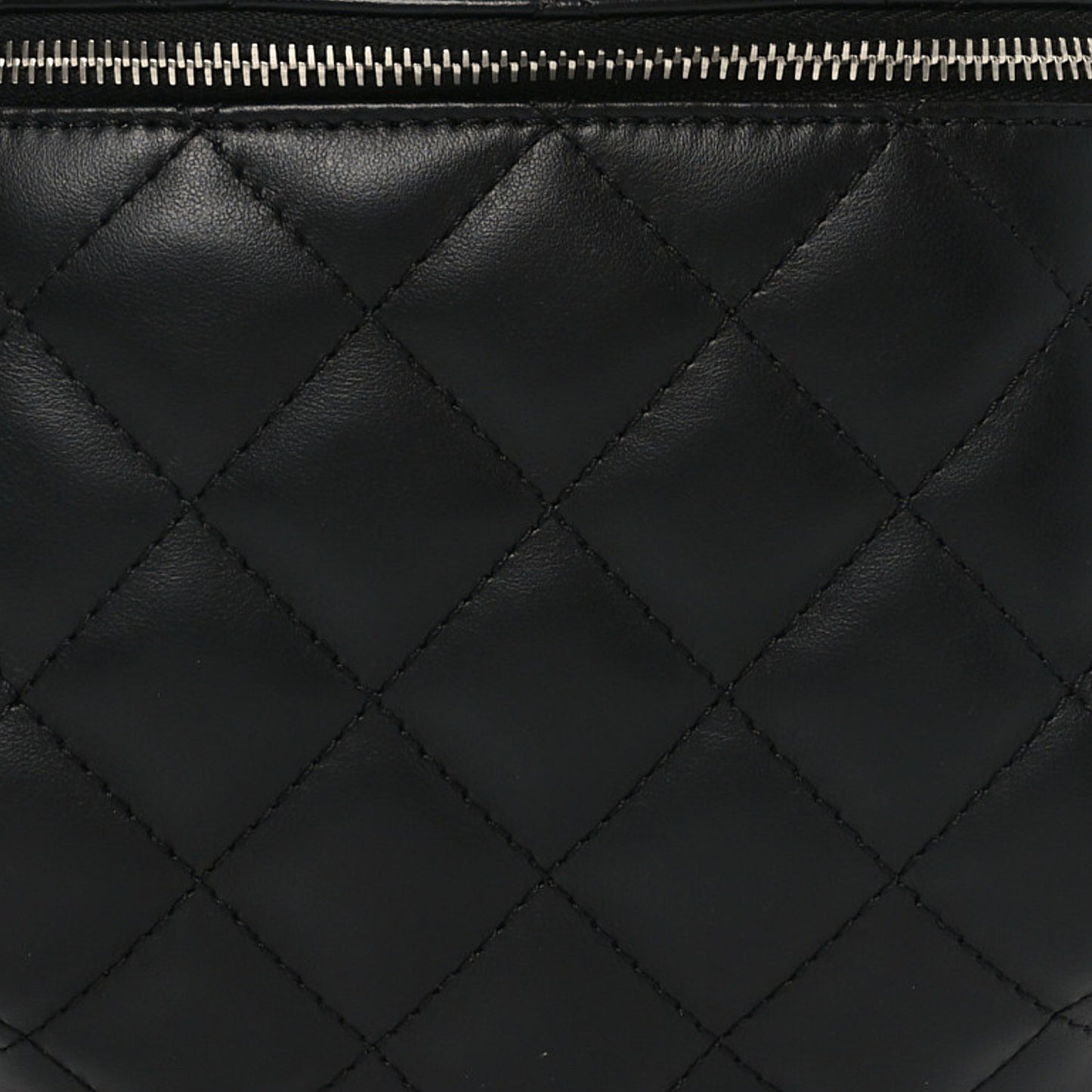 Calfskin Quilted Waist Belt Bag Black