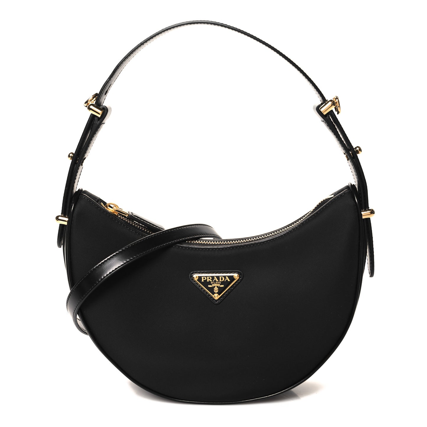 Re-Nylon Spazzolato Arque Shoulder Bag Black