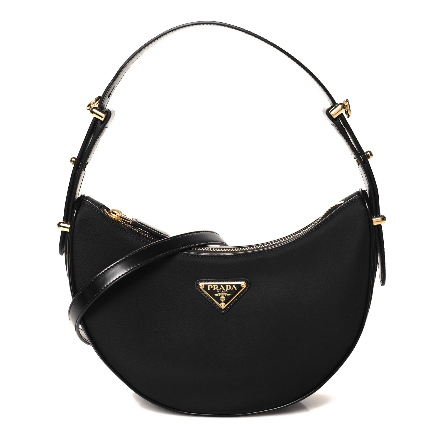 Prada Re-Nylon Spazzolato Arque Shoulder Bag Black 1 of 8