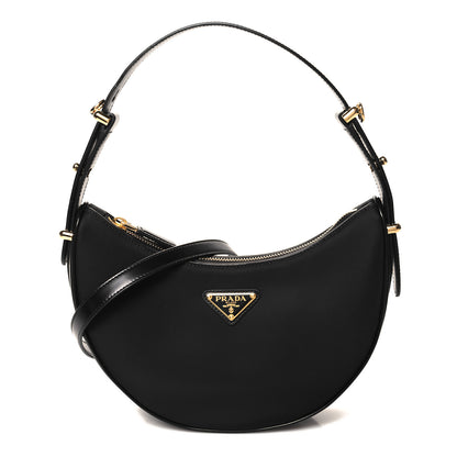 Prada Re-Nylon Spazzolato Arque Shoulder Bag Black 1 of 8