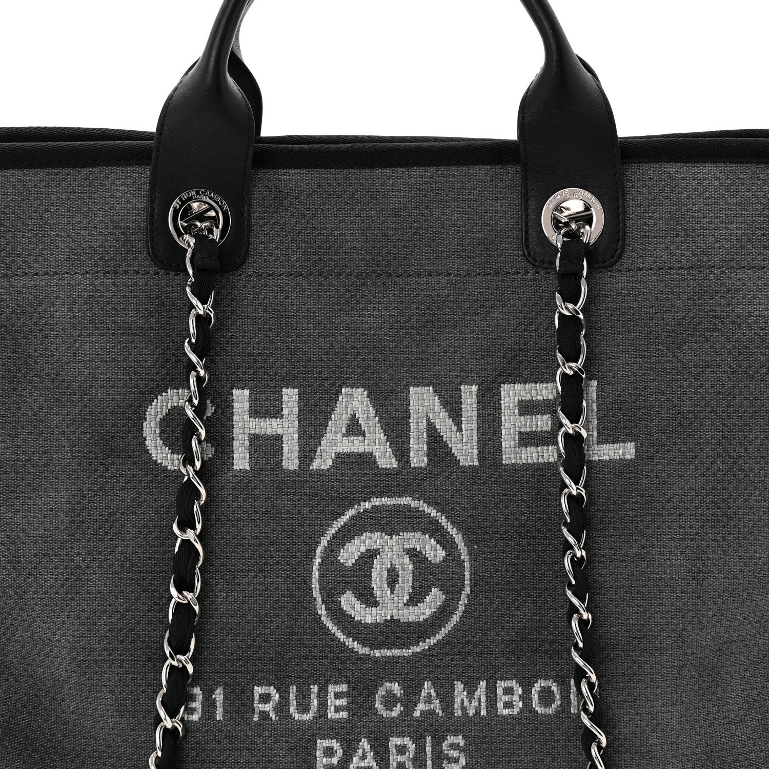 Chanel Canvas Large Deauville Tote Grey 8 of 10
