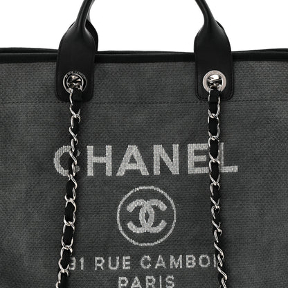 Chanel Canvas Large Deauville Tote Grey 8 of 10