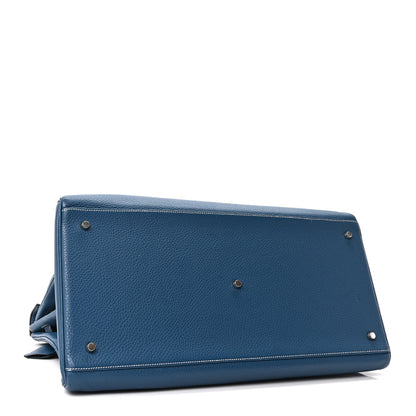 Hermes Taurillon Clemence Voyage Kelly 50  Bleu Agate 3 of 9