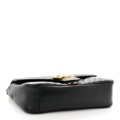 Gucci Calfskin Matelasse Small GG Marmont Shoulder Bag Black 4 of 11