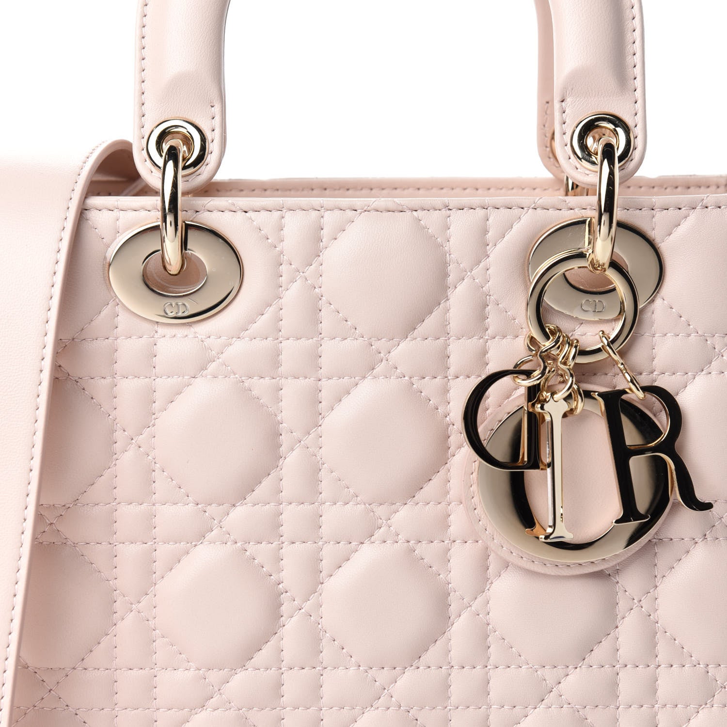 Christian Dior Lambskin Cannage Small Lady Dior Rose Poudre 10 of 11