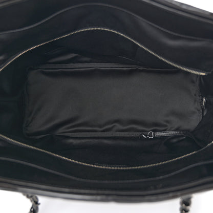 Chanel Vinyl Quilted Frozen Shopping Tote Black 5 of 12