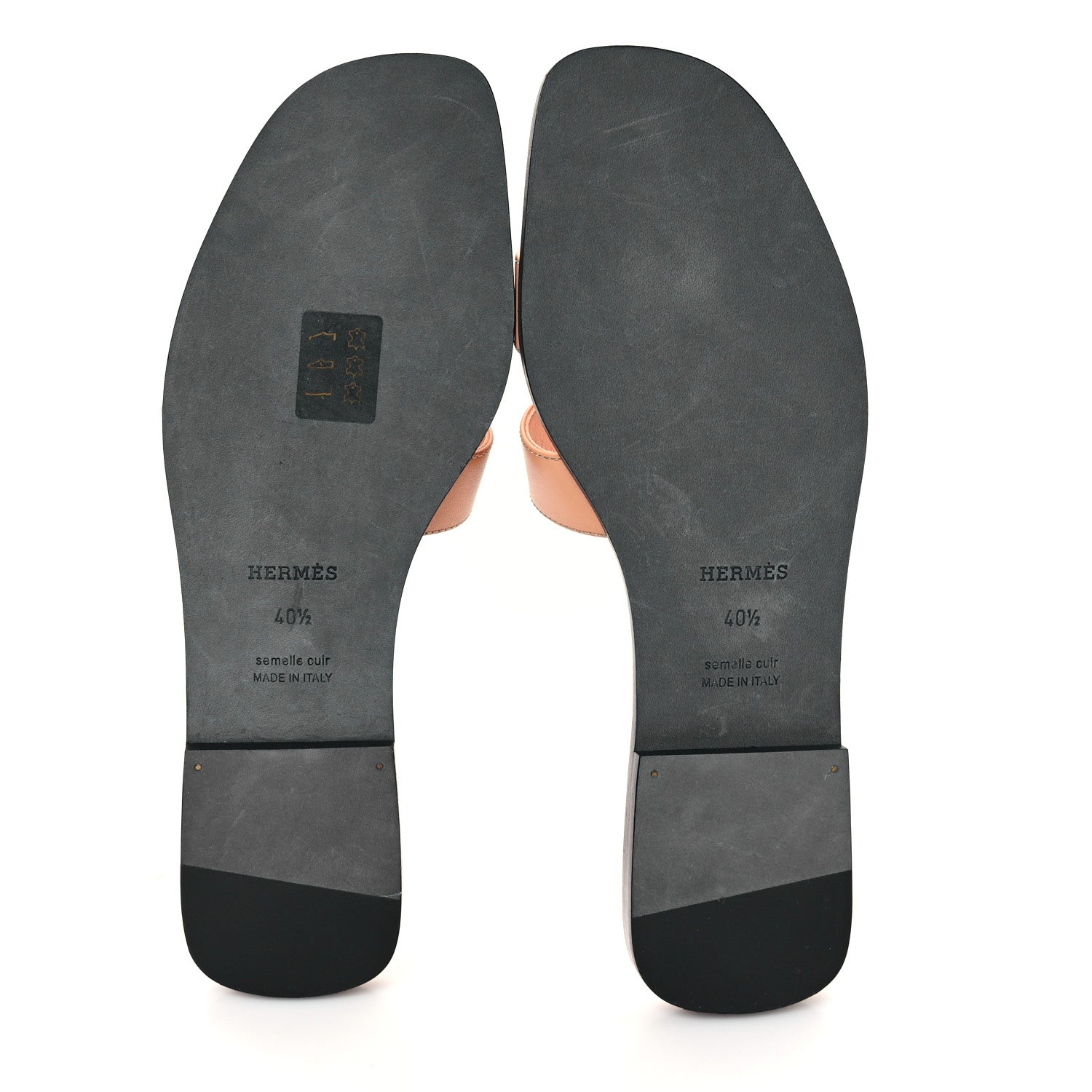 Hermes Box Calfskin Oran Sandals 40.5 Granit Rose 6 of 10