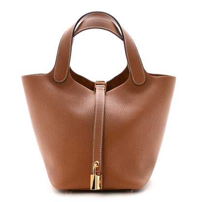 Hermes Taurillon Clemence Picotin Lock 18 PM Gold 1 of 9