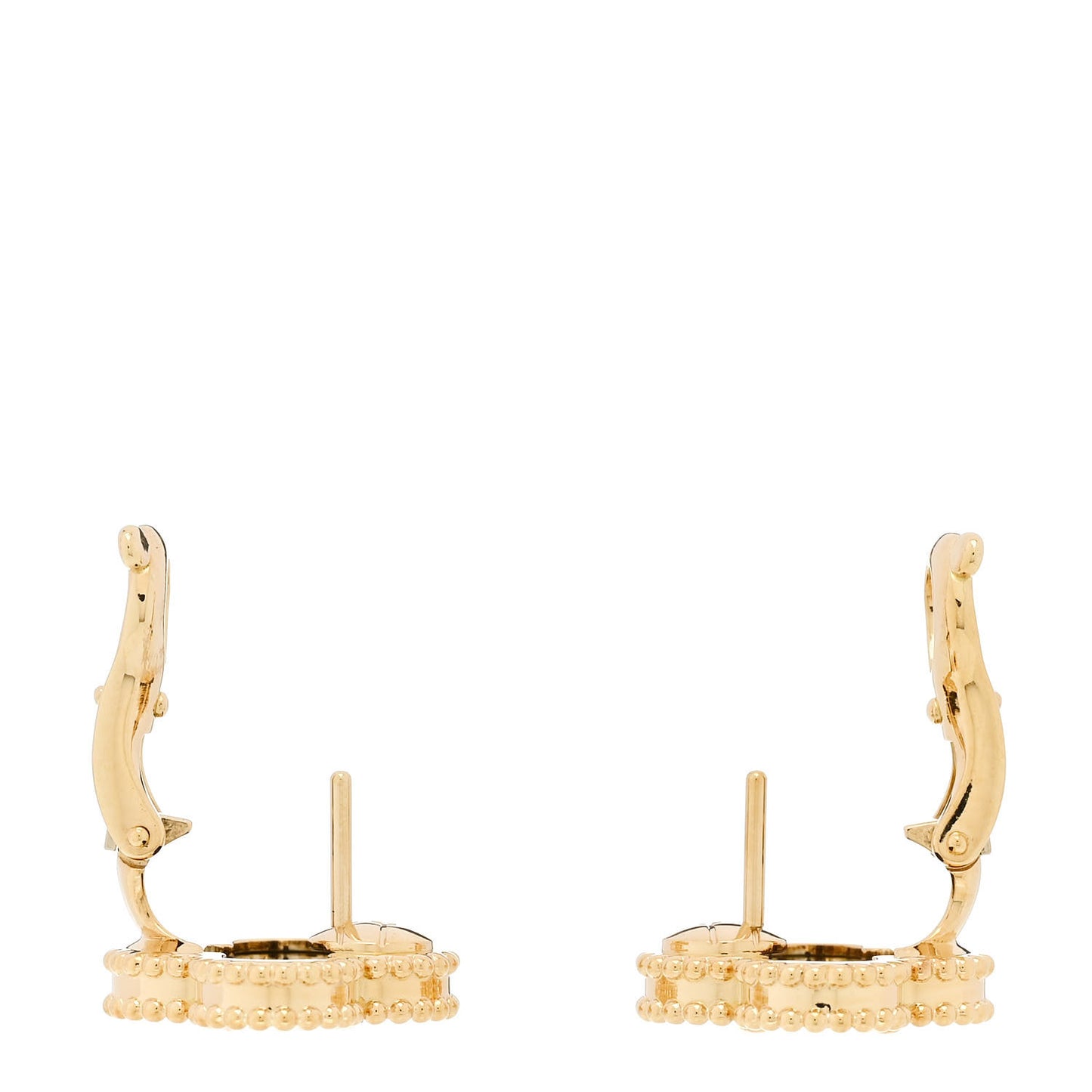 18K Yellow Gold Black Onyx Vintage Alhambra Earrings