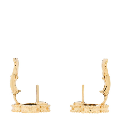 Van Cleef & Arpels 18K Yellow Gold Black Onyx Vintage Alhambra Earrings 3 of 5