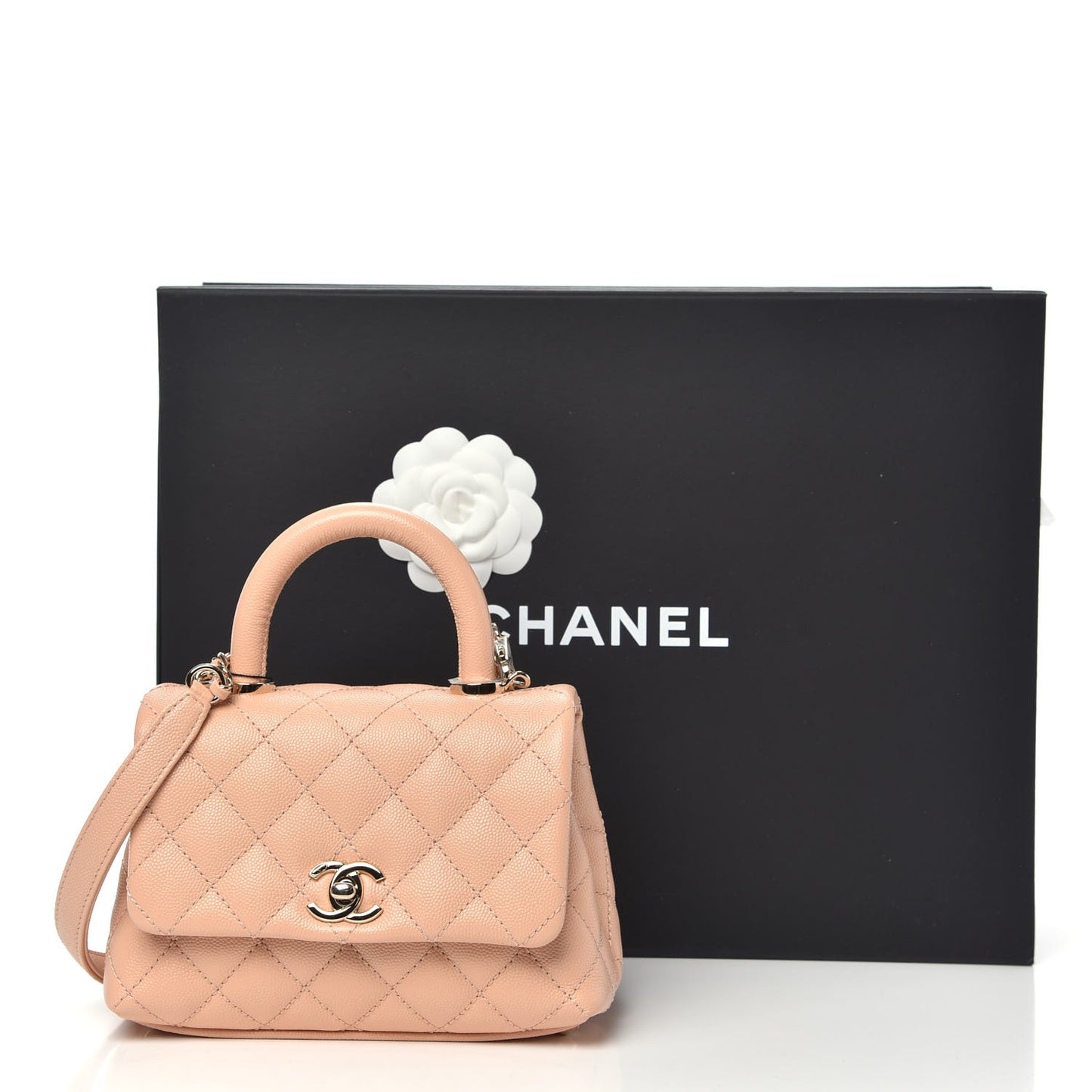 Caviar Quilted Extra Mini Coco Handle Flap Light Pink