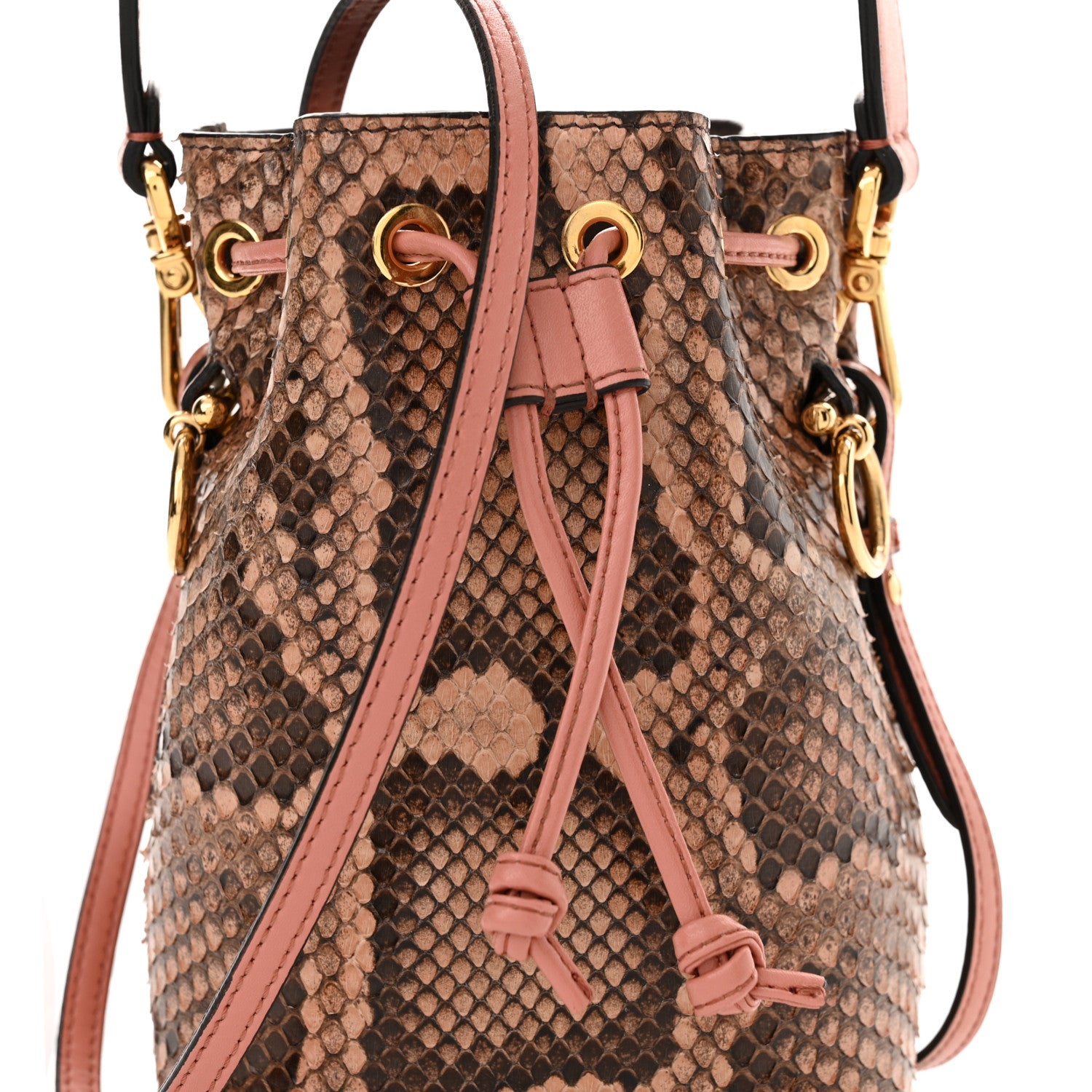 Fendi Snakeskin F is Fendi Mini Mon Tresor Bucket Bag Macaron 8 of 11