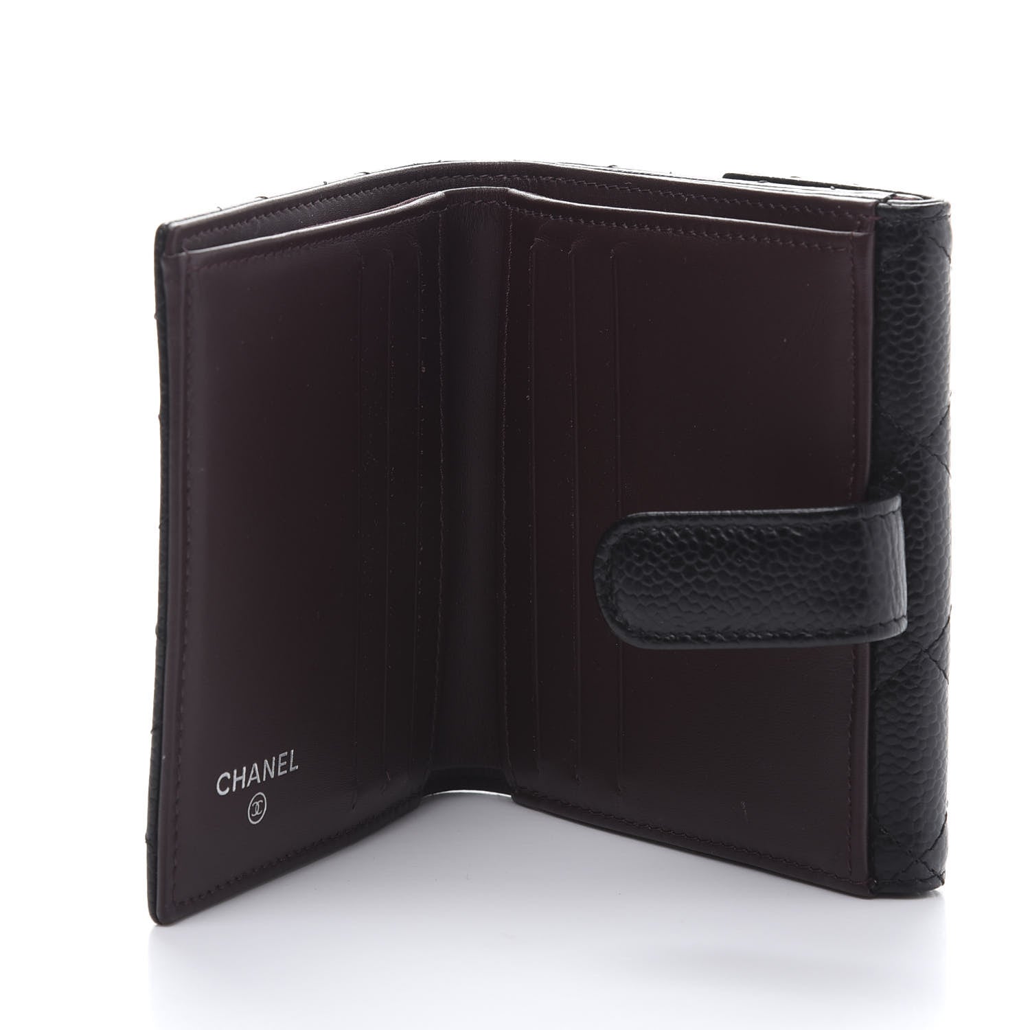 Chanel Caviar Quilted Compact French Flap Wallet Black 5 of 10