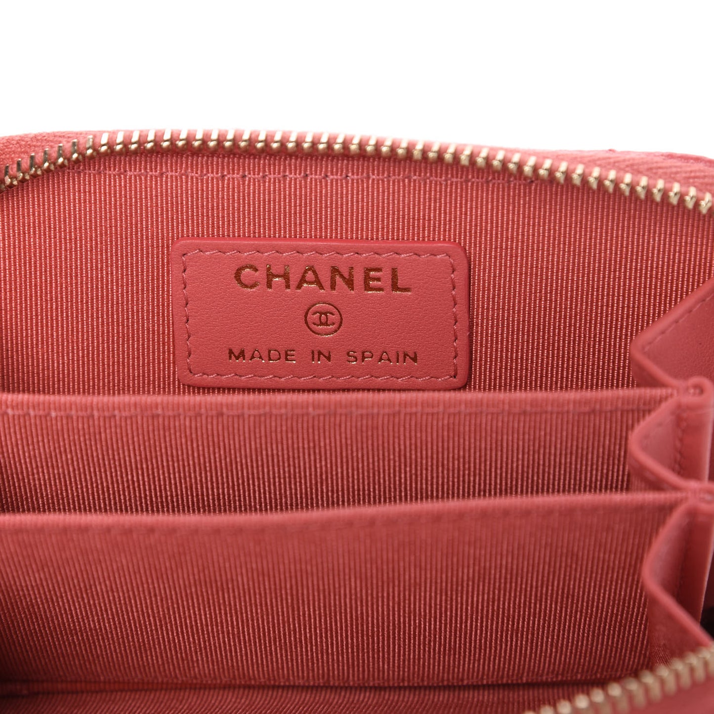 Caviar Quilted Zip Coin Purse Pink