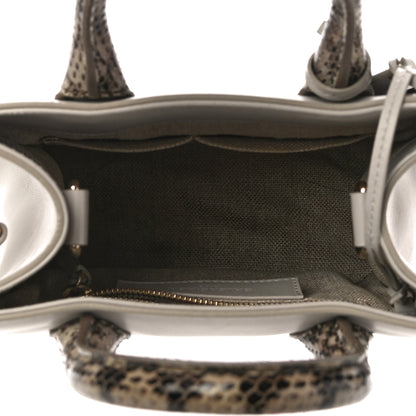 Balenciaga Calfskin Elaphe Snakeskin Mini Padlock All Afternoon Tote Gris Acier 5 of 12