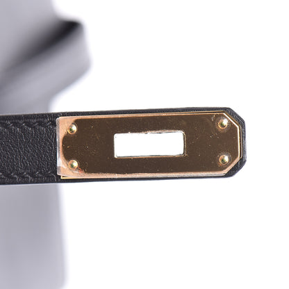 Hermes Swift Kelly Cut Clutch Pochette Black 23 of 28