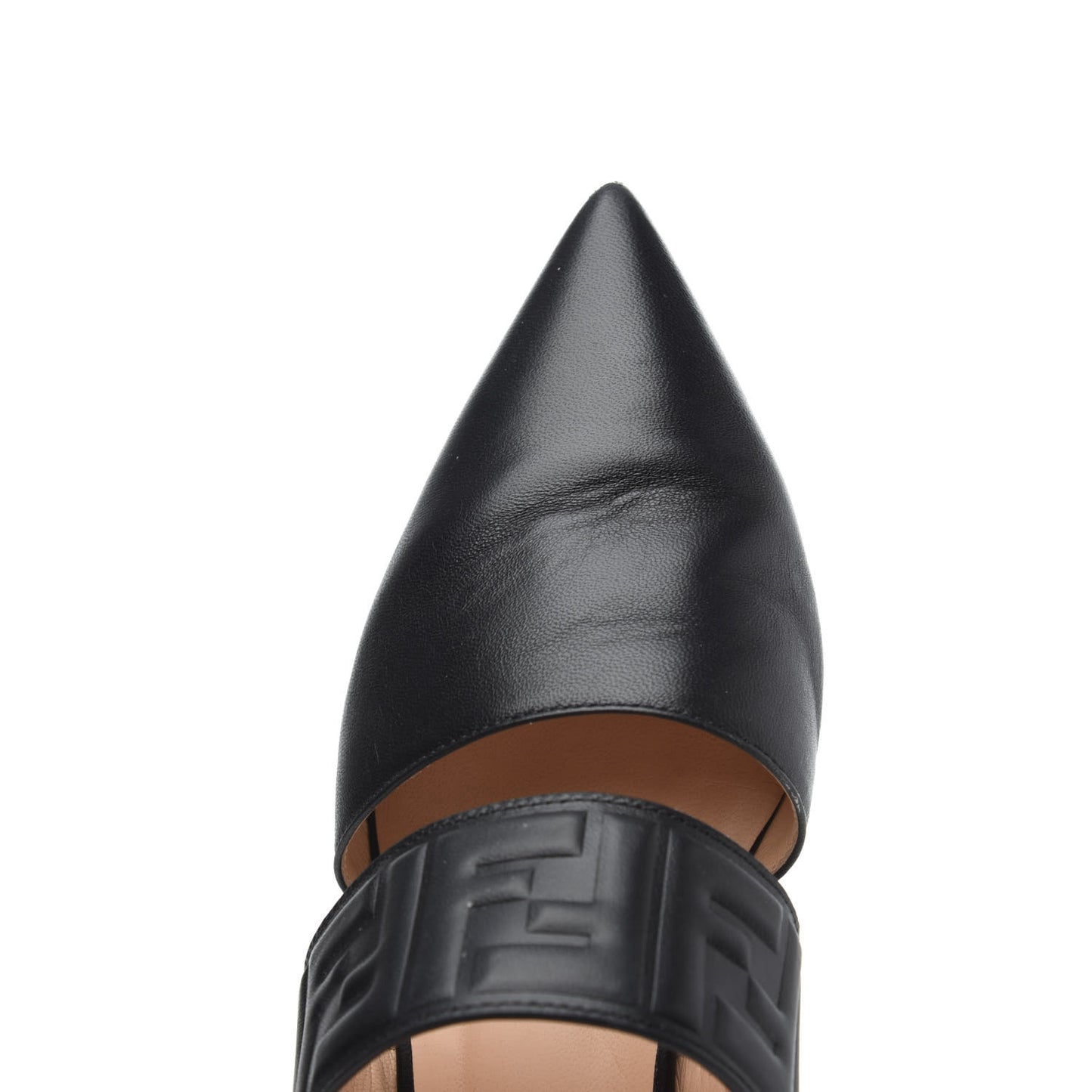 Vitello FF Embossed Flat Mules 36.5 Black