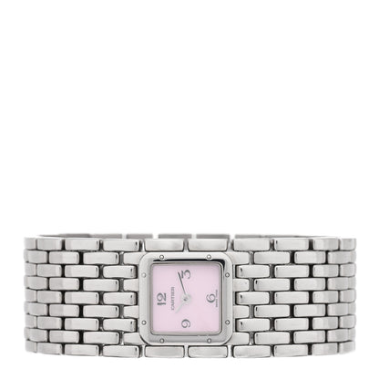 Cartier Stainless Steel Pink Mother of Pearl 21mm Panthere Ruban Quartz Watch 2 of 5