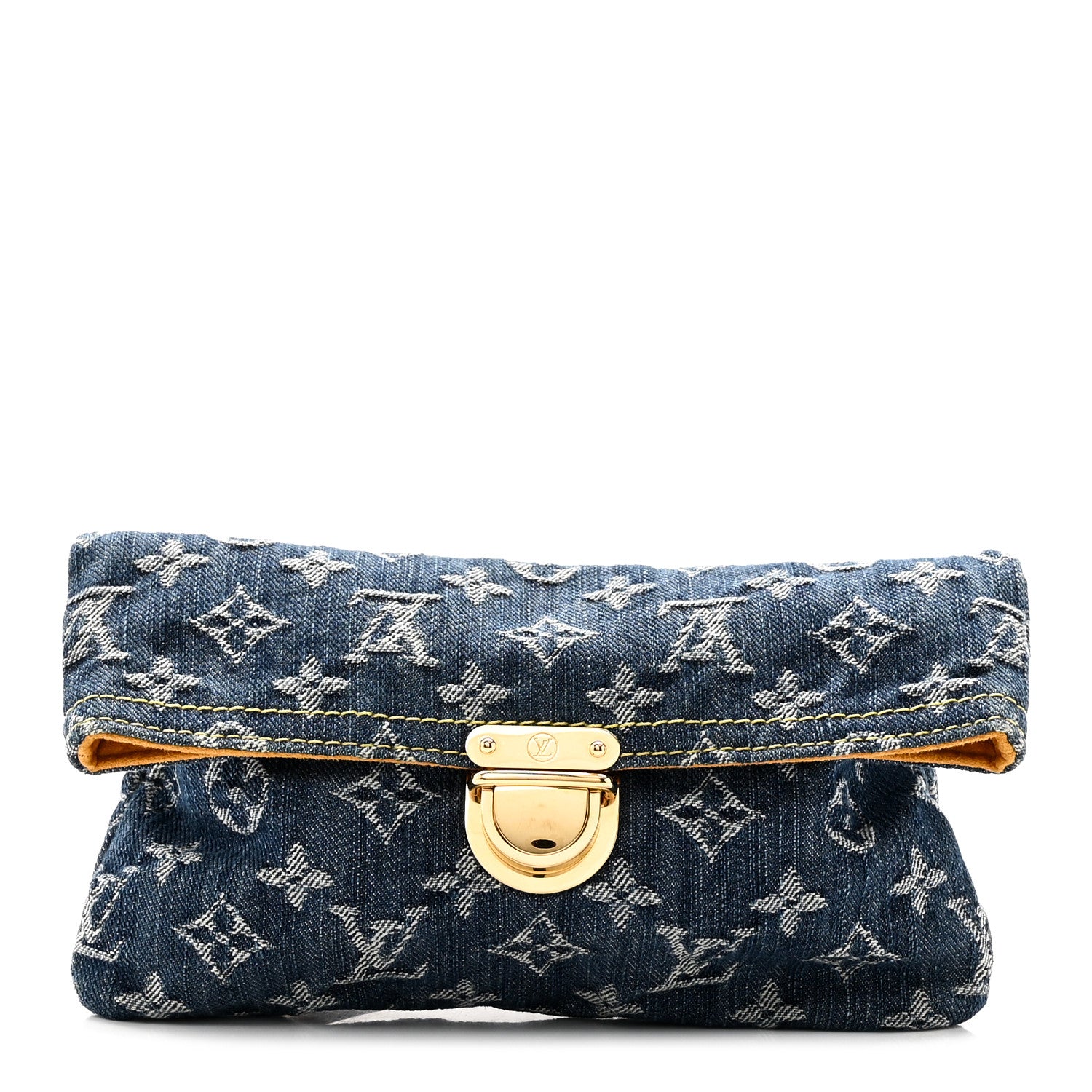 Louis Vuitton Monogram Denim Pochette Plat Clutch Blue 1 of 8