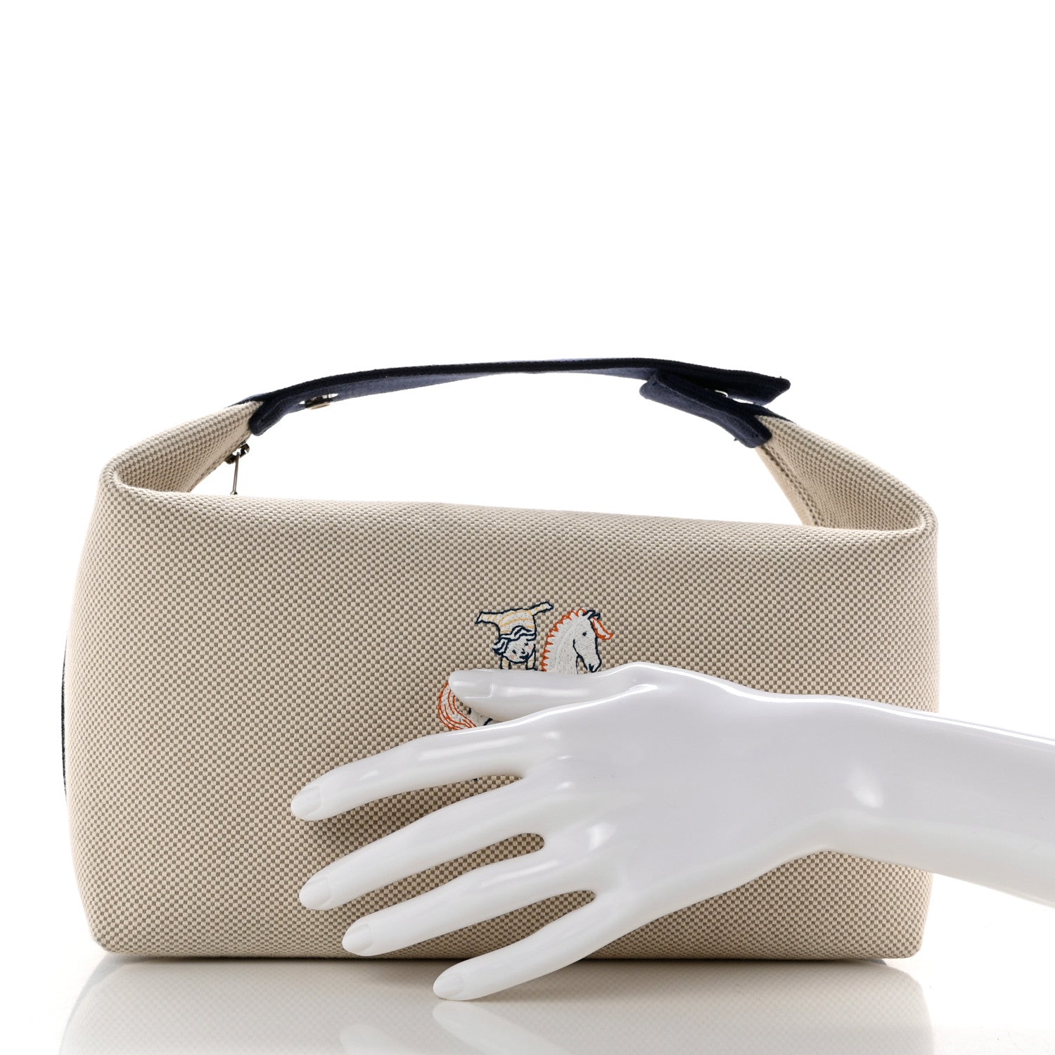 Hermes Canvas Large Bride-A-Brac Cabriole Case Bleu Nattier 2 of 9