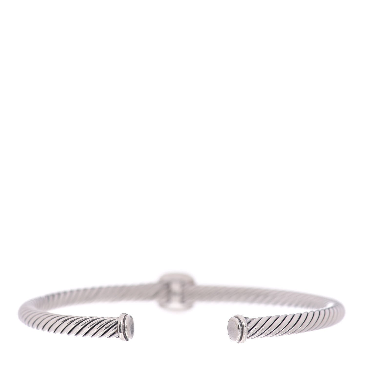 David Yurman Sterling Silver 18K Yellow Gold Blue Topaz 4mm Albion Cable Bracelet 3 of 5
