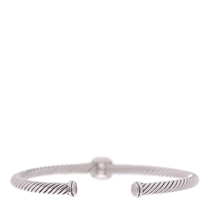 David Yurman Sterling Silver 18K Yellow Gold Blue Topaz 4mm Albion Cable Bracelet 3 of 5