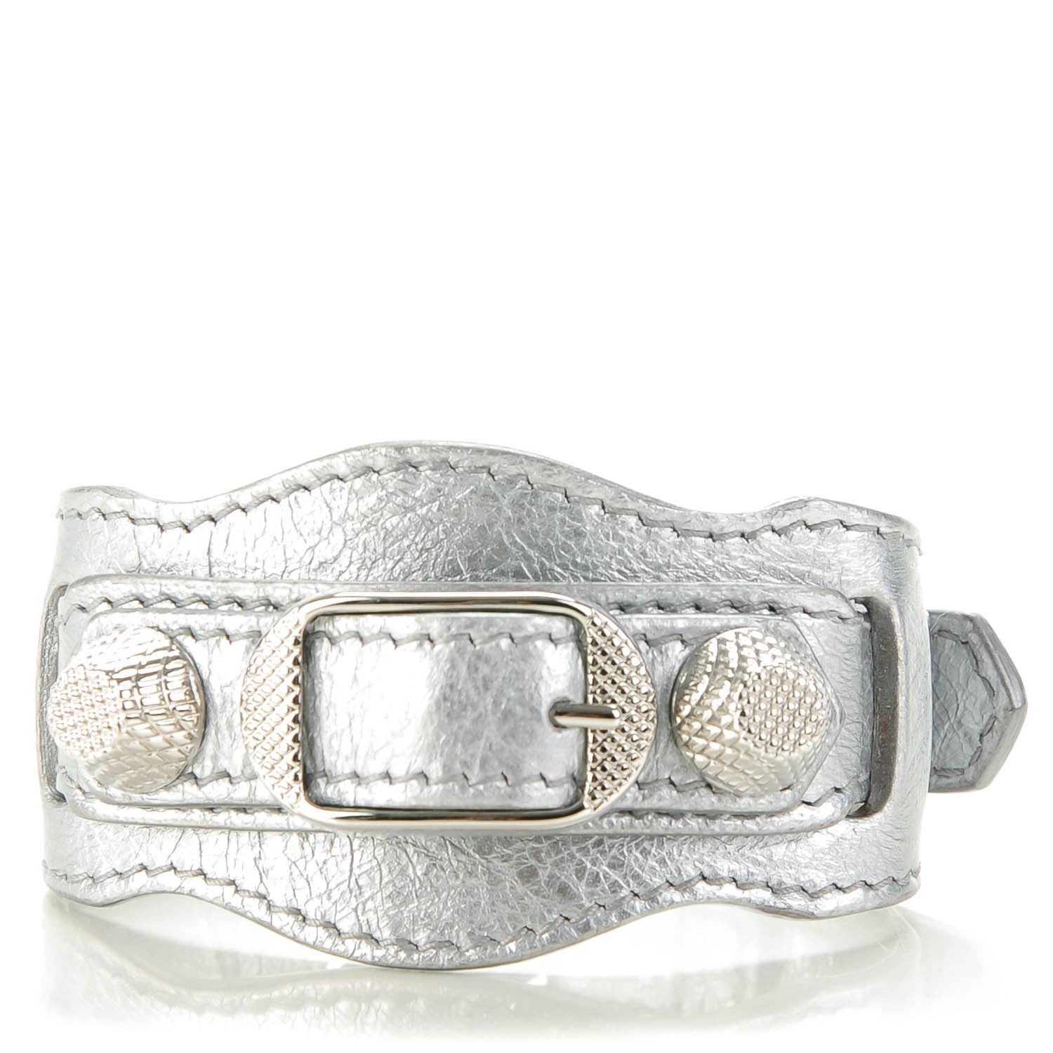 Balenciaga Agneau Arena Giant Silver Hardware M Bracelet Gris Aluminum 1 of 5