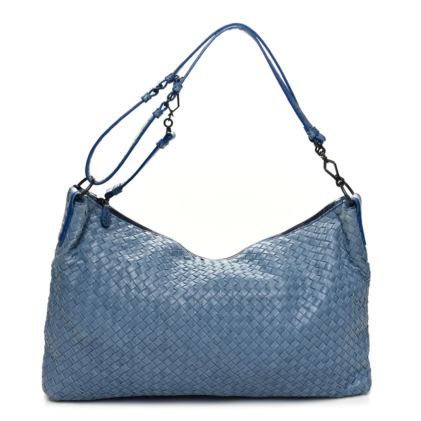 Nappa Torchon Alligator Intrecciato Hobo Bag Light Blue
