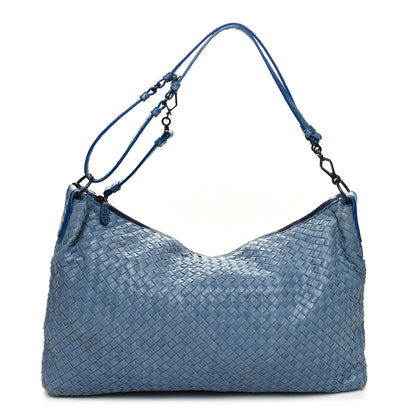 Bottega Veneta Nappa Torchon Alligator Intrecciato Hobo Bag Light Blue 1 of 11