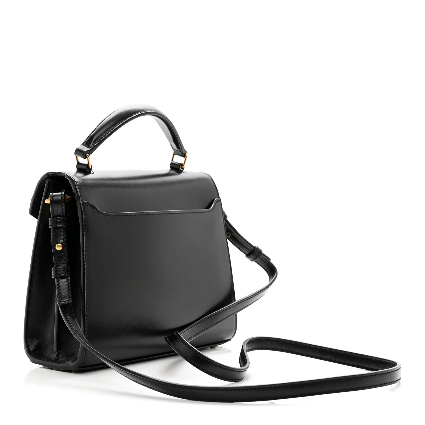 Calfskin Mini Classic Monogram Cassandra Top Handle Black