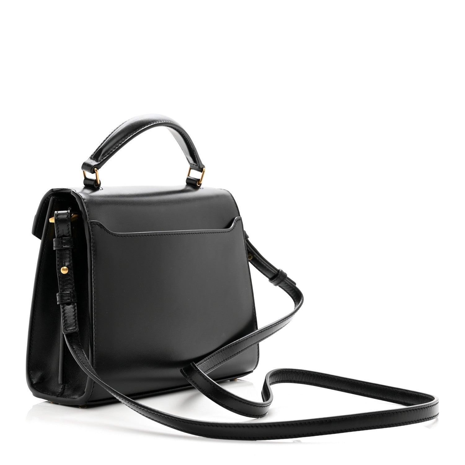 Saint Laurent Calfskin Mini Classic Monogram Cassandra Top Handle Black 3 of 10