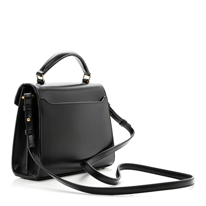 Saint Laurent Calfskin Mini Classic Monogram Cassandra Top Handle Black 3 of 10