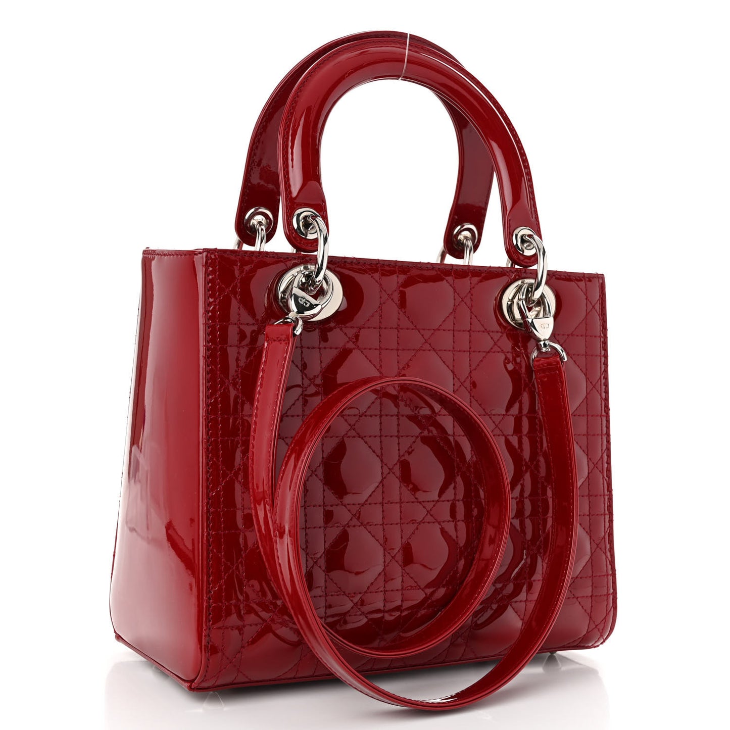 Patent Cannage Medium Lady Dior Burgundy Red