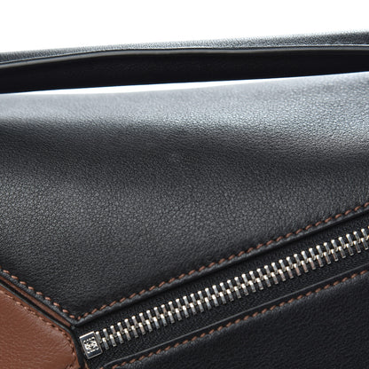 Loewe Calfskin Small Puzzle Bag Brunette Soft White Black 9 of 11